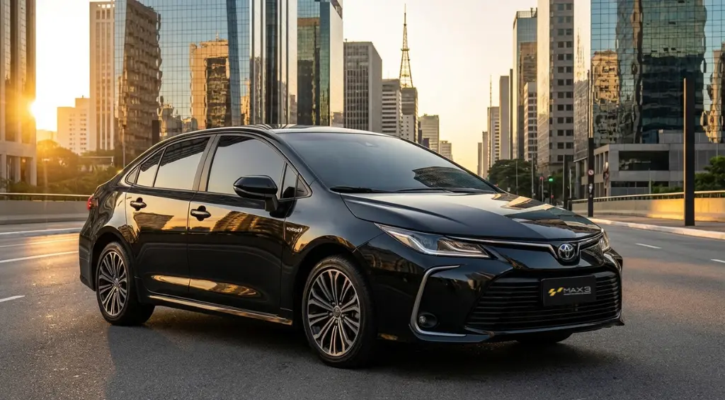 Toyota Corolla blindado com placa da Locadora MAX 3